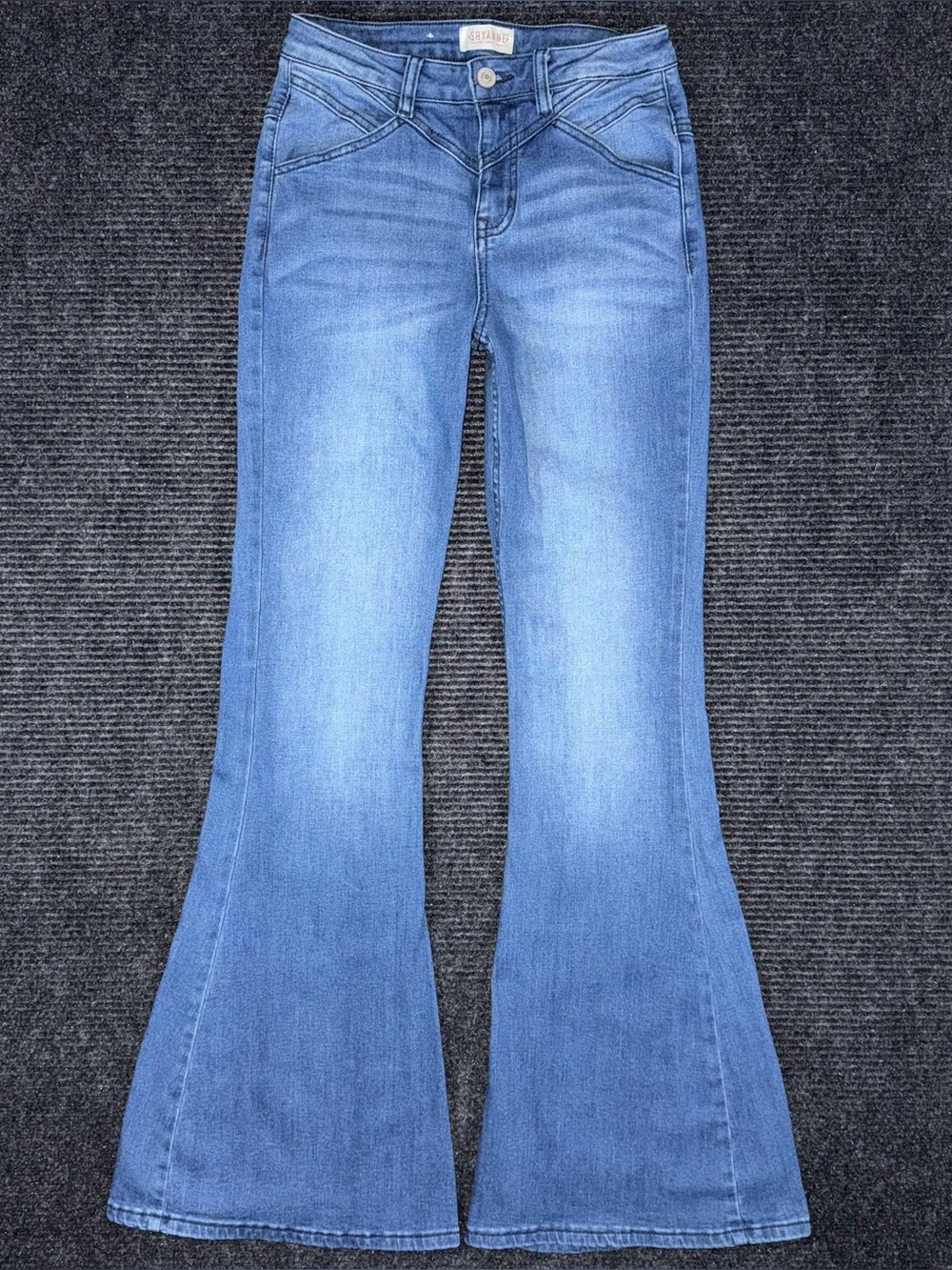 Shyanne Flare Jean Women 27x34 LONG Western High Rise Bell Bottom Boho Retro EUC